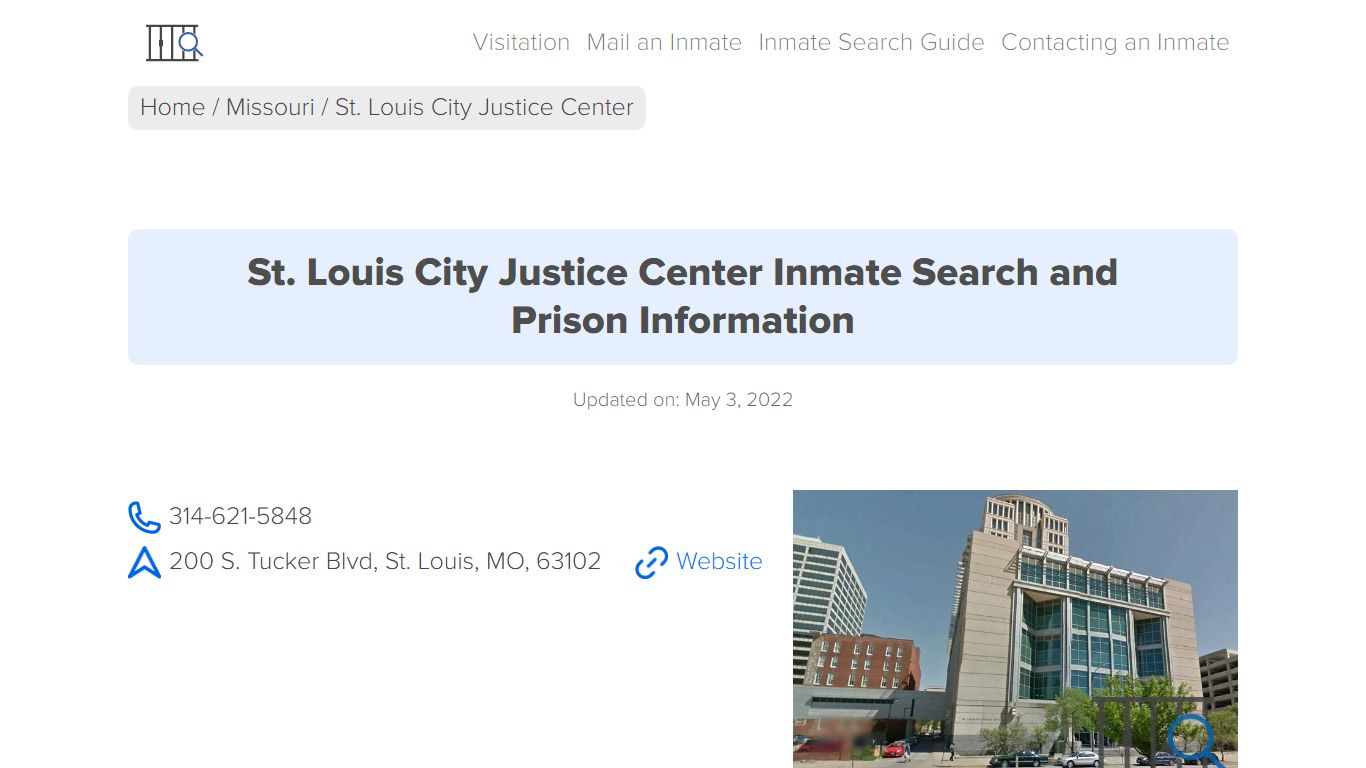 St. Louis City Justice Center Inmate Search, Visitation ...