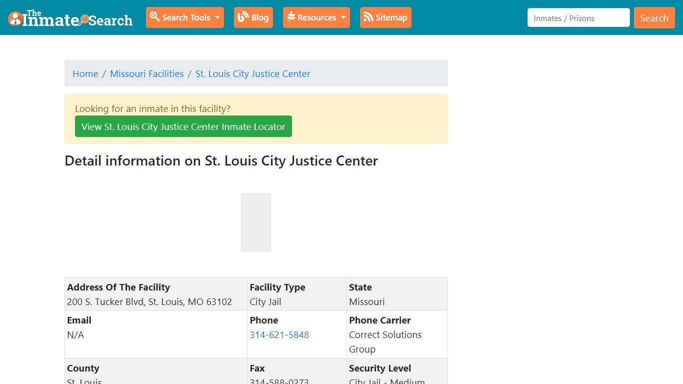 Information on St. Louis City Justice Center